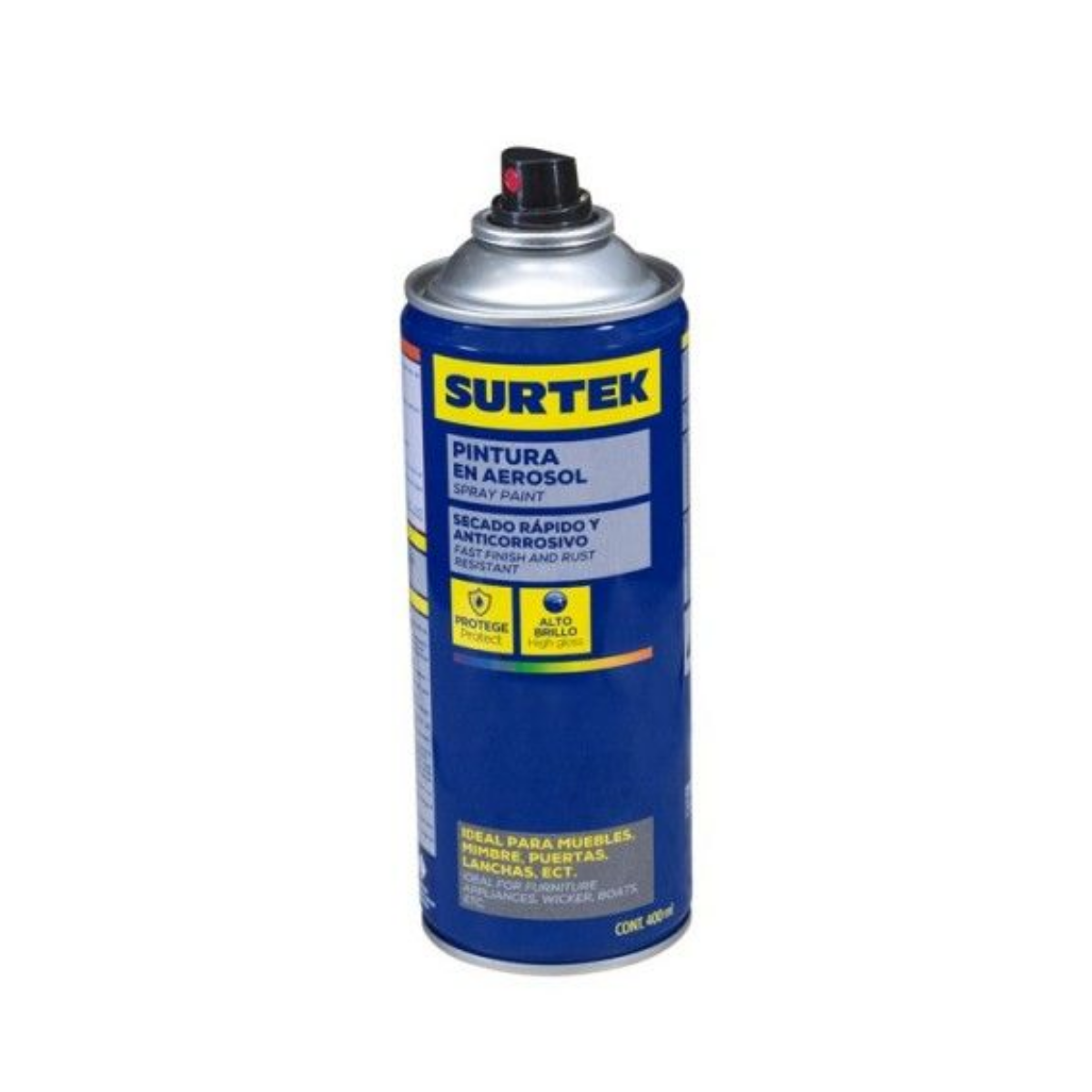Pintura en Aerosol Negro Mate 400ml Surtek