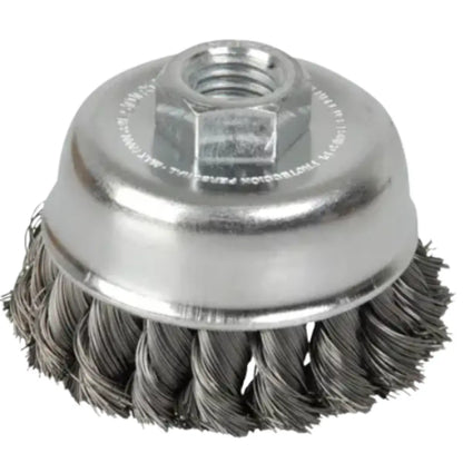 Carda copa trenzada alambre delgado 4x0.35 mm con rosca 5/8 - Lock - vista lateral