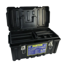 Caja para Herramientas Plastica Negra con Broches Metalicos 21″ x 10″ x 10″ Surtek