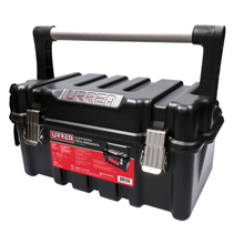 Caja portaherramientas plástica con broches metálicos color negro 17x9x8