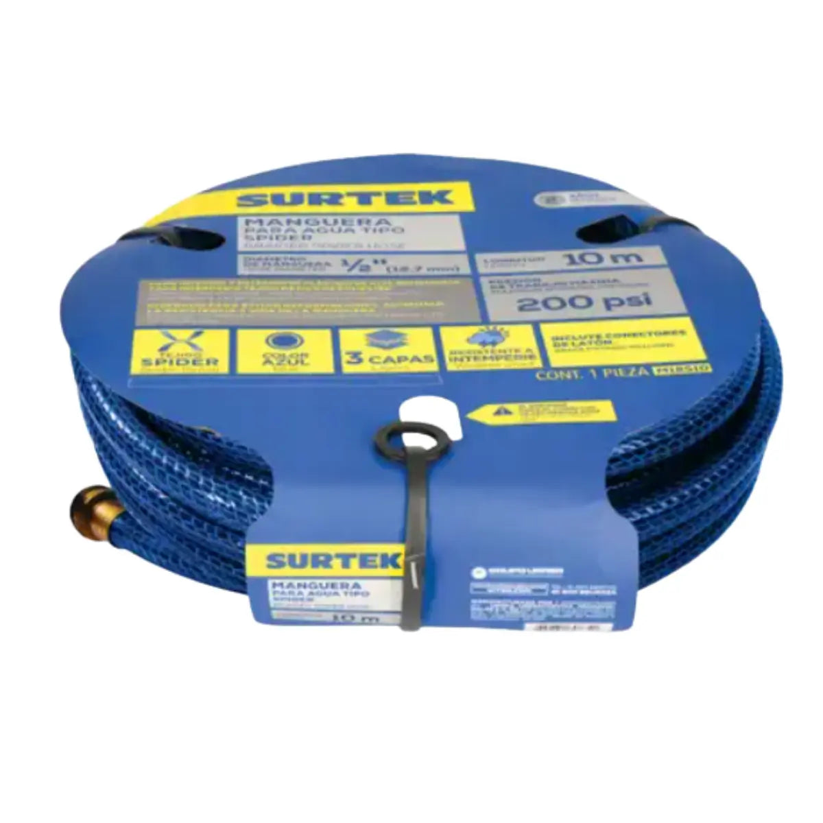 Manguera para jardín tejido spider con conector metálico 1/2 15m Surtek