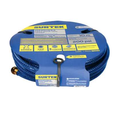 20m Manguera Jardin Surtek Tejido Spider c/ Conector Metalico 1/2"