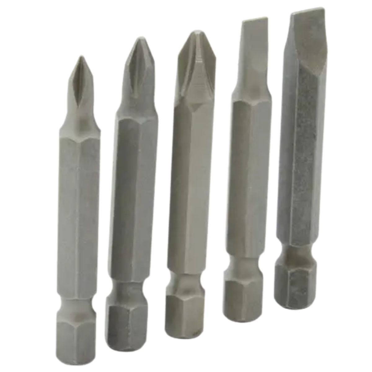 Juego combinado de puntas phillips y planas de 2 hexágono de 1/4 5pz en blíster