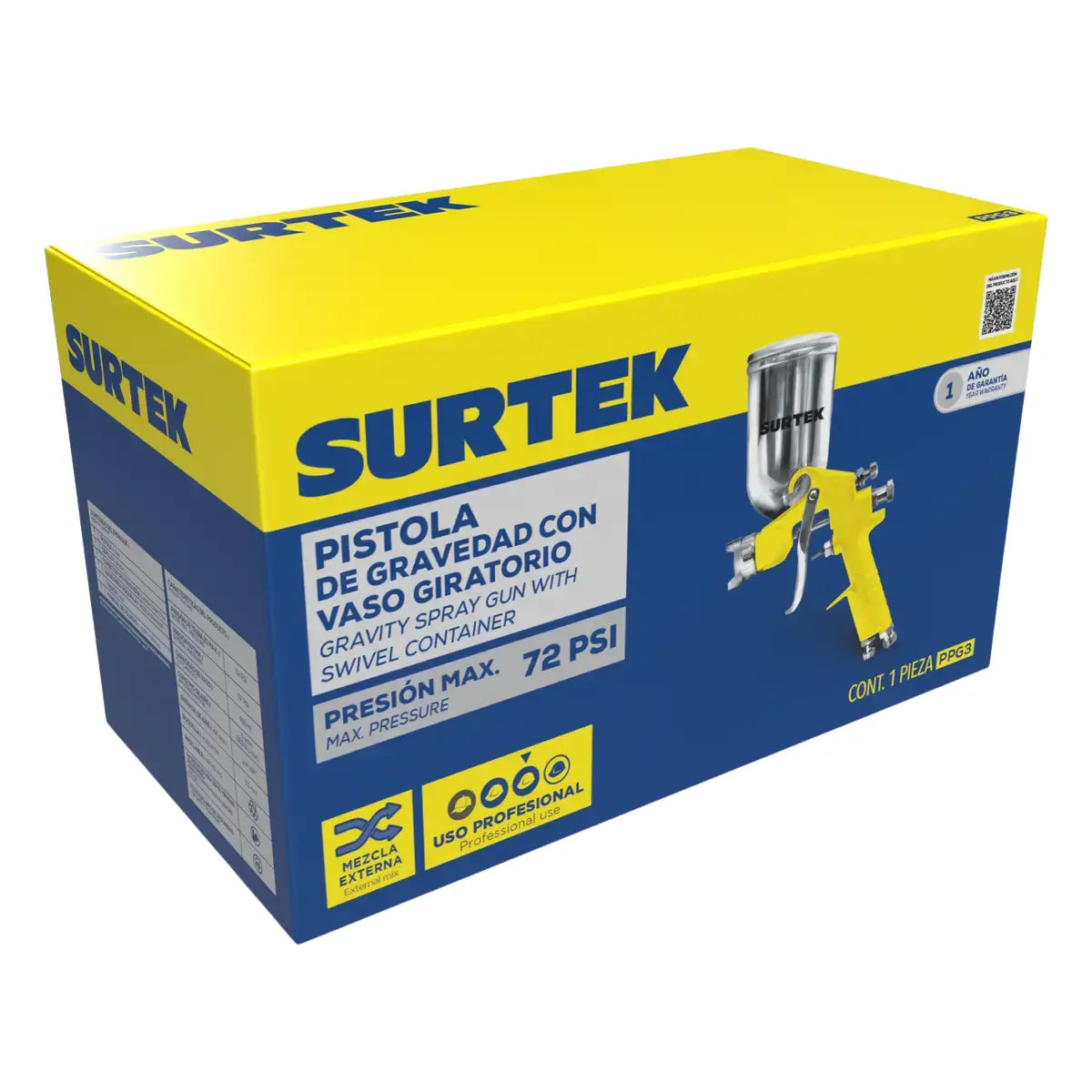 Pistola p/Pintar Terminados PPG3 Surtek 400ml - Lock