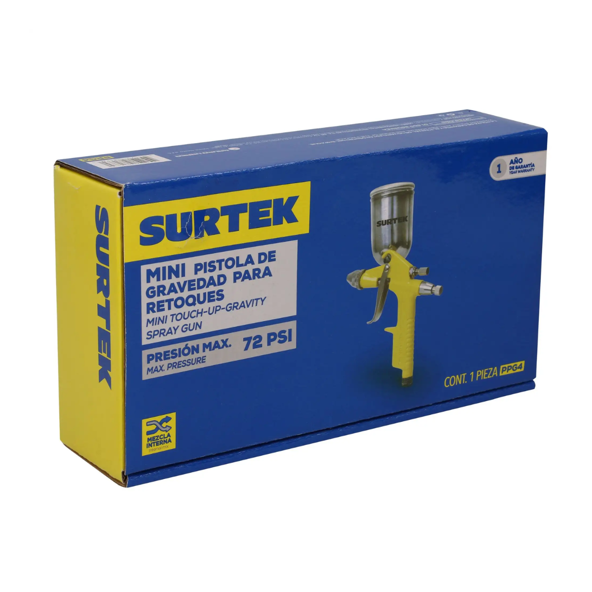 Pistola Mini para Pintar Terminados Capacidad 125 ml 72 PSI Surtek