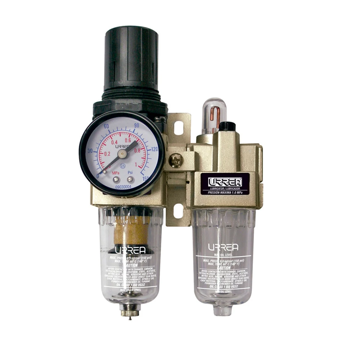 Filtro Regulador y Lubricador de Aire 1/2 pulgadas NPT Urrea