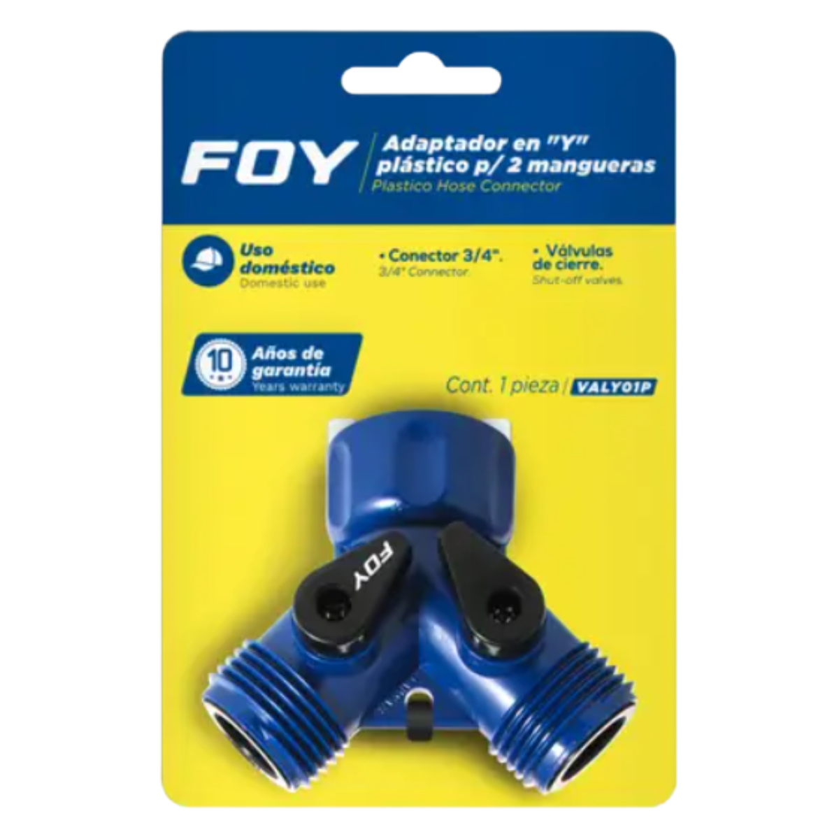 Adaptador Surtek para manguera de riego en "Y" de plástico 11 x 7cm