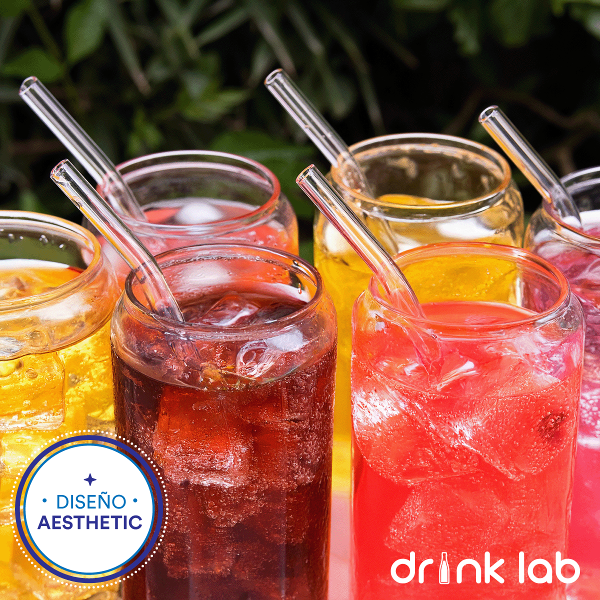 Set 6 Vasos Vidrio Tipo Lata Popote 400ml Hogar Cristal