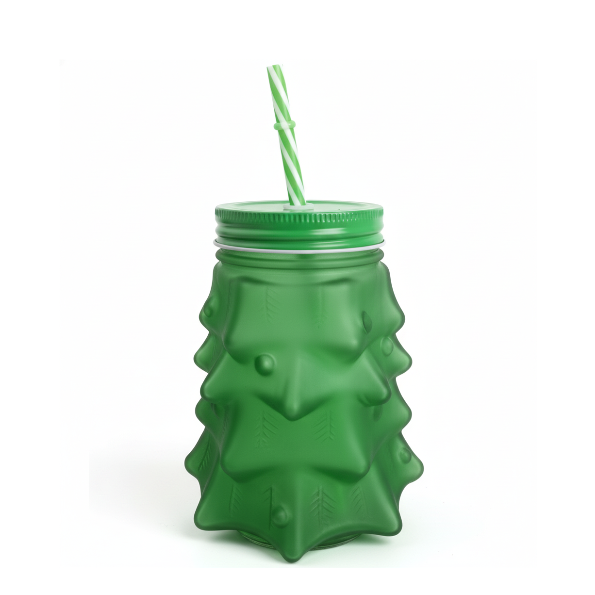 3pz Frasco Mason Arbol Navideño VERDE 580ml
