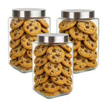 3pz Contenedores Cuadrados 2.1L Tapa Rosca Brocal Vidrio