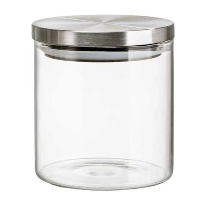 3pz Contenedores Lisos 650ml Borosilicato Vidrio Brocal Tapa