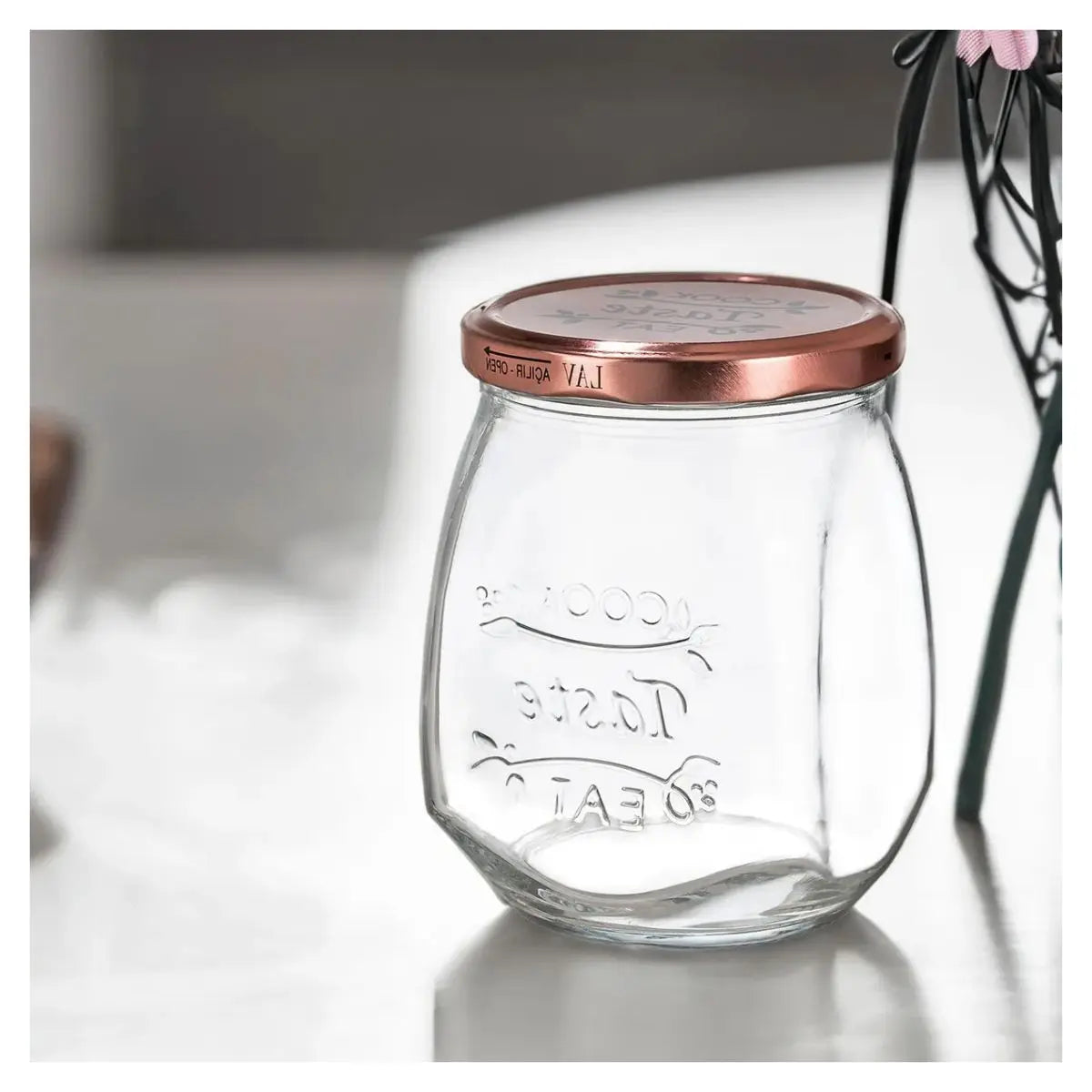 Set 2 Frasco Vidrio Especiero Organizador Lav Tasty 550 Ml Color Transparente Vittori