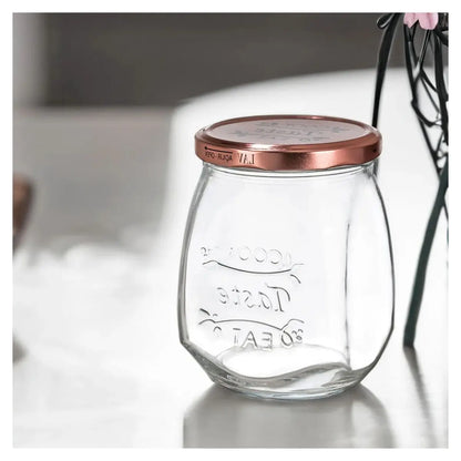 Set 2 Frasco Vidrio Especiero Organizador Lav Tasty 550 Ml Color Transparente Vittori