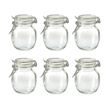 6 Pz Frasco Vidrio Tapa Brocal Almacenaje Contenedor 130ml Color Transparente Vittori