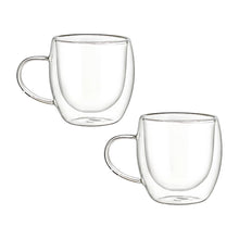 Set 2 Tazas Termicas Doble Pared Borosilicato 260ml Café