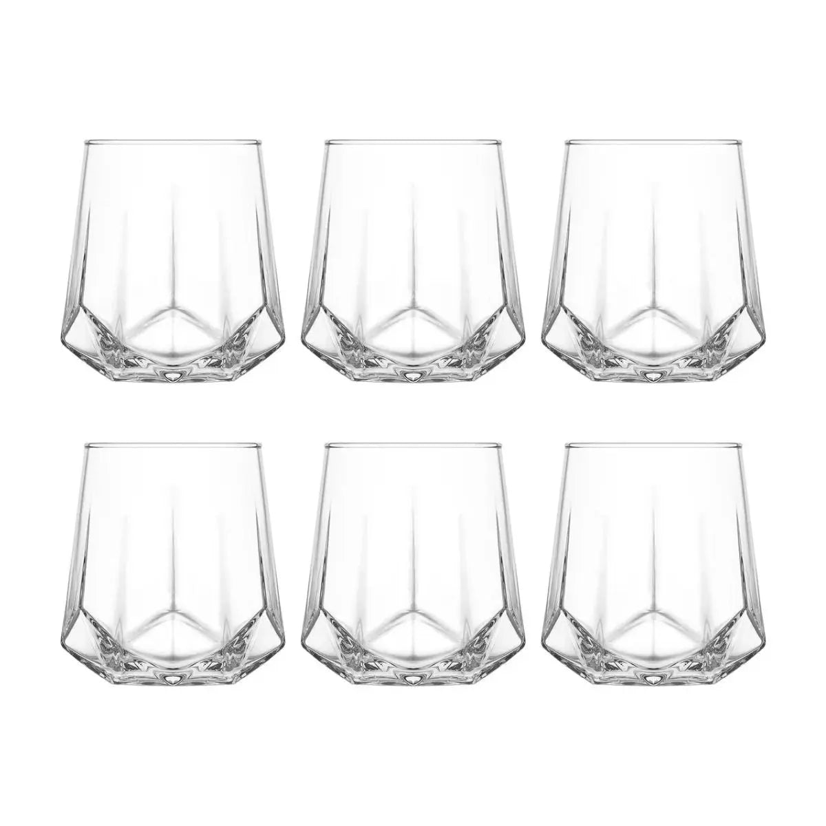 Juego 6 Vasos Dof Old Fashion Valeria Modernos Vidrio 400ml Color Cristalino Vittori