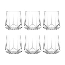 Juego 6 Vasos Dof Old Fashion Valeria Modernos Vidrio 400ml Color Cristalino