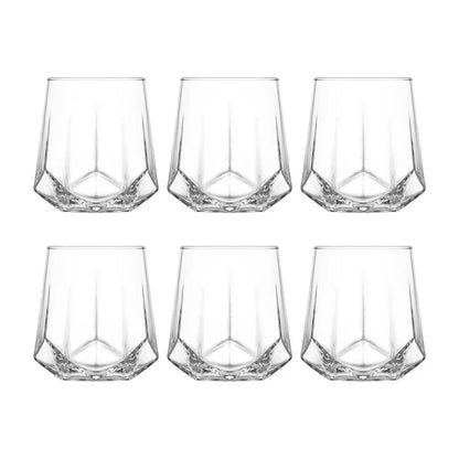 Juego 6 Vasos Dof Old Fashion Valeria Modernos Vidrio 400ml Color Cristalino Vittori