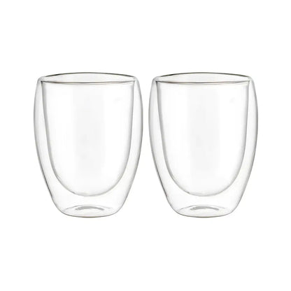 Set 2 Vasos de Vidrio con Doble Pared de Cristal Térmico 360 ML - Vittori - vista lateral