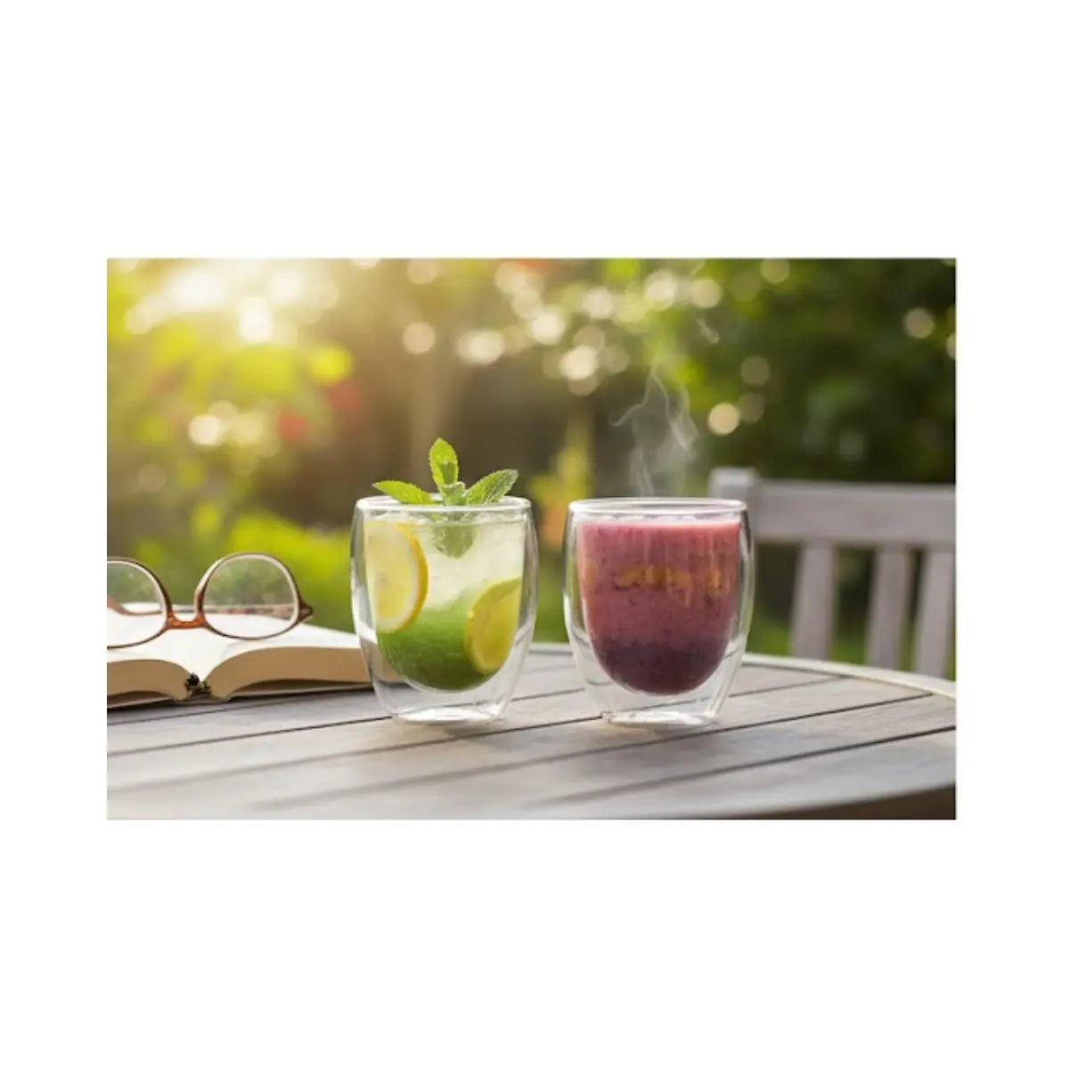 Set 2 Vasos de Vidrio con Doble Pared de Cristal Térmico 360 ML - Vittori - accesorios