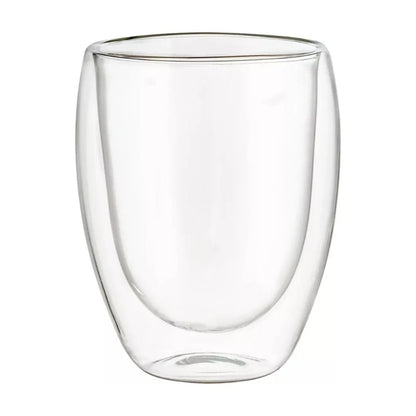 4 Vasos Vidrio Doble Pared Cristal Térmico 360 Ml Multiusos Color Transparente