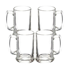 4pz Tarro Cervecero Liso 400ml Vidrio Transparente Cristal