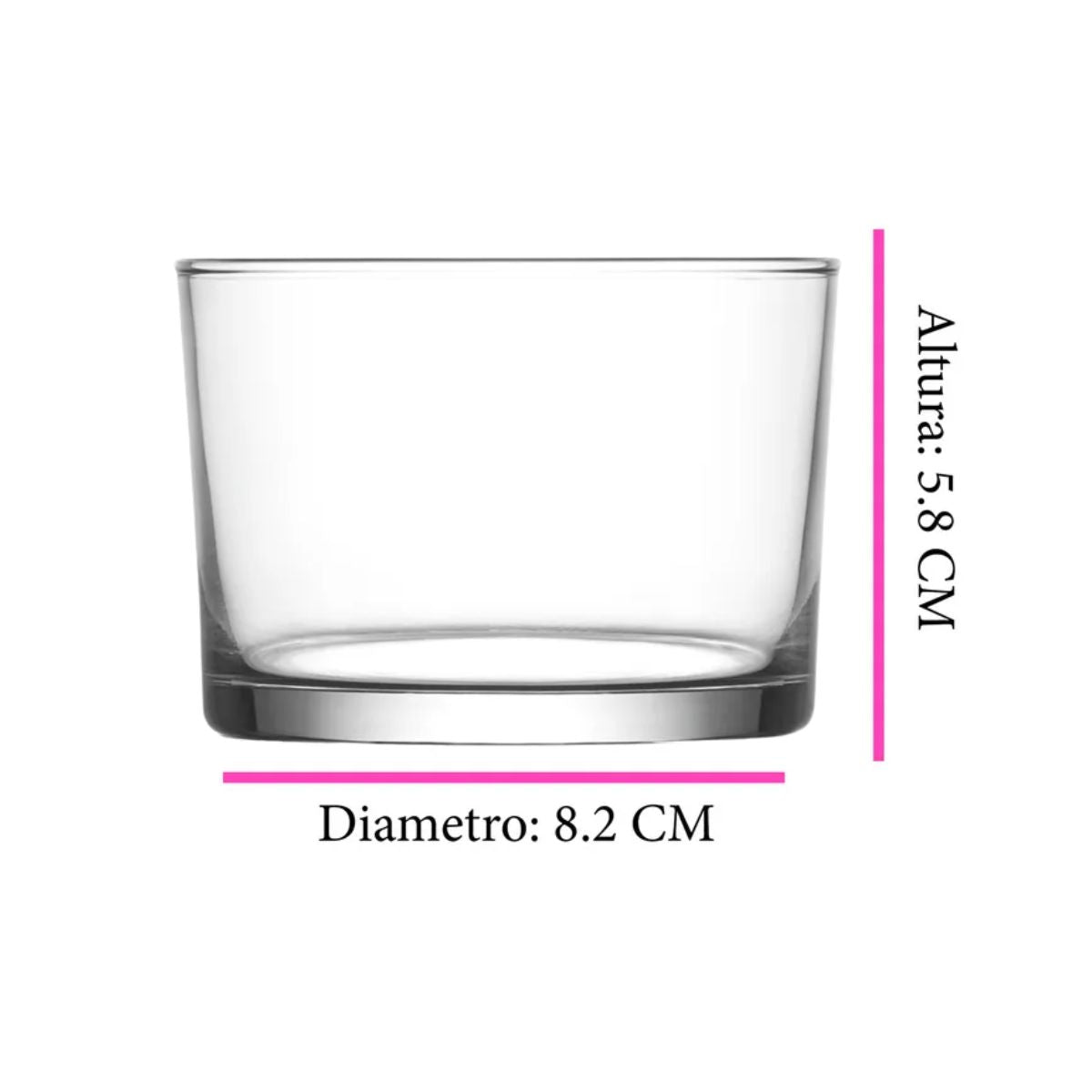 Juego 6 Vasos Dof Lav 1060/6 Bodega Vidrio Liso 240 Ml Color Cristalino