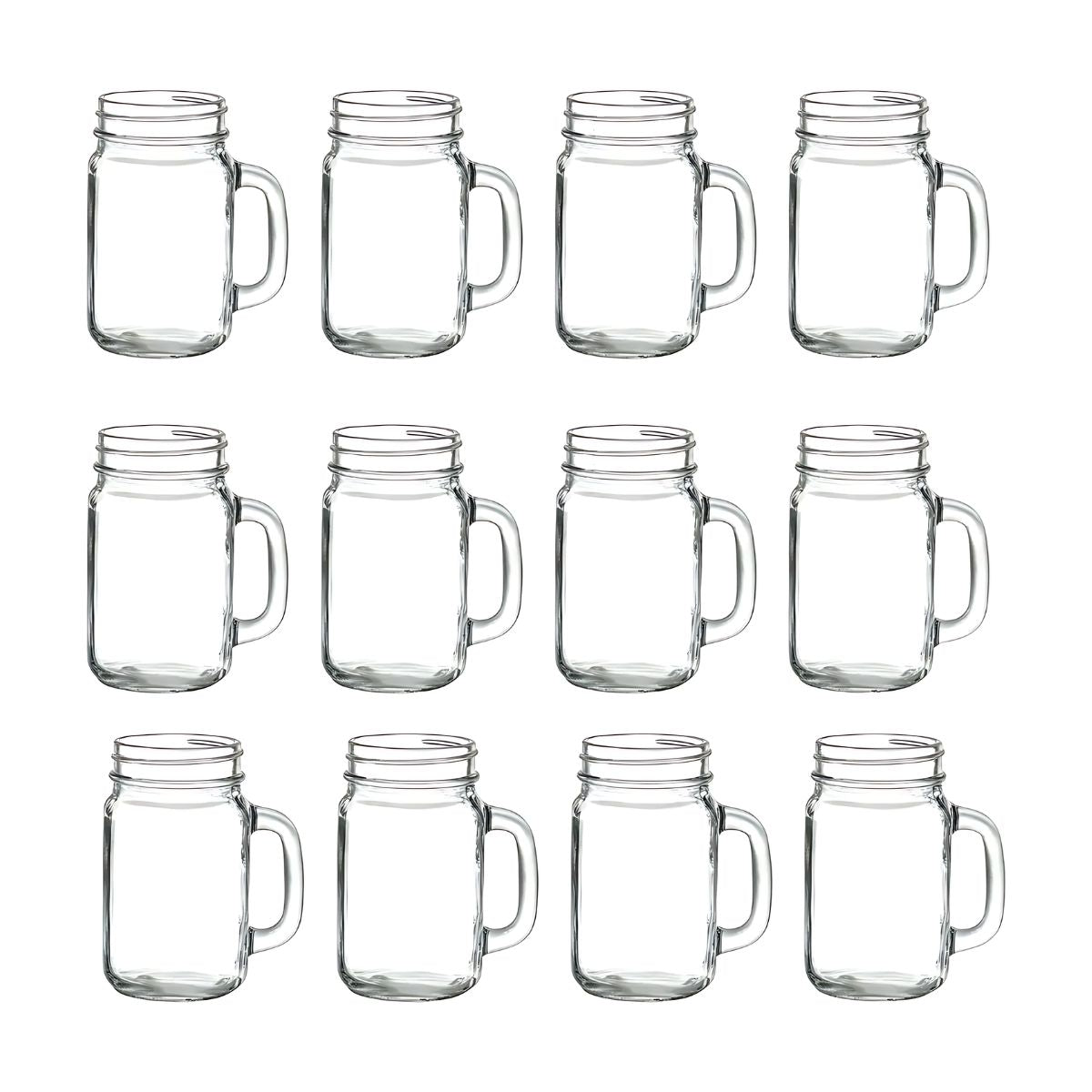 Set 12 Tarro Vaso Frasco Mason Jar Liso Vintage Vidrio 480ml