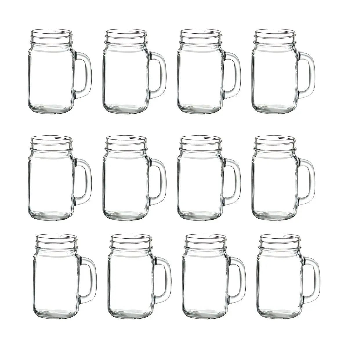 Set 12 Tarro Vaso Frasco Mason Jar Liso Vintage Vidrio 480ml Vittori