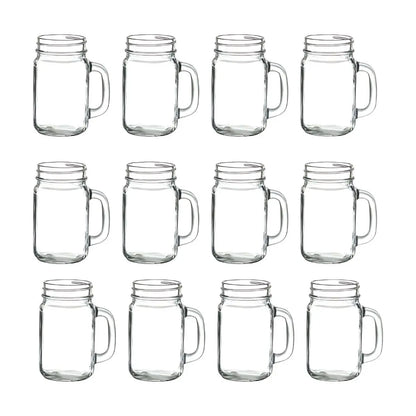 Set 12 Tarro Vaso Frasco Mason Jar Liso Vintage Vidrio 480ml Vittori