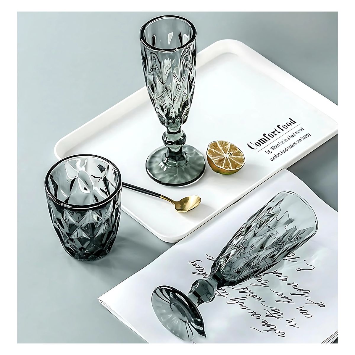 3 Copas Cristal Vino Flauta Libia Grande 170ml Color Color Humo