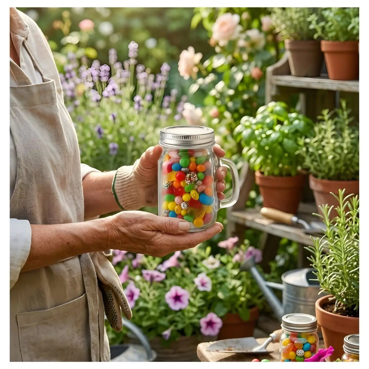 Set 4 Mini Mason Tapa Cerrada Frasco Tarro Vidrio 120 Ml Transparente