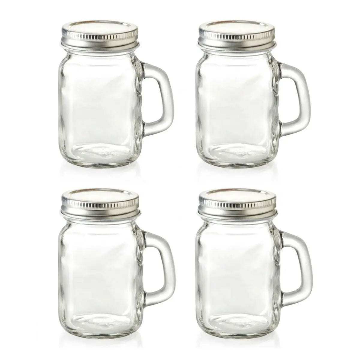 Set 4 Mini Mason Tapa Cerrada Frasco Tarro Vidrio 120 Ml Transparente