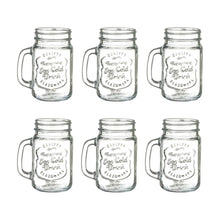 Set 6 Tarros Frasco Mason Jar Vintage Vidrio Labrado 480 Ml Color Transparente