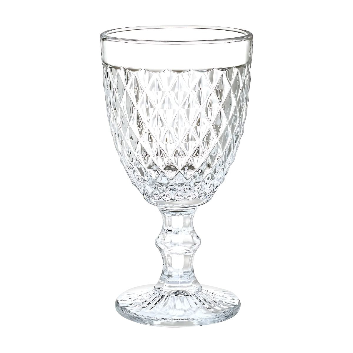 Juego 6 Copas De Vino Agua Valeria Vidrio Labrado 320 Ml Color Transparente