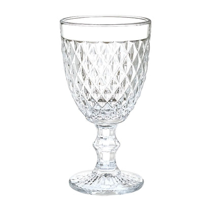 Juego 6 Copas De Vino Agua Valeria Vidrio Labrado 320 Ml Color Transparente