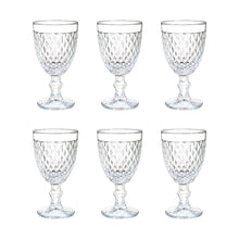 Juego 6 Copas De Vino Agua Valeria Vidrio Labrado 320 Ml Color Transparente