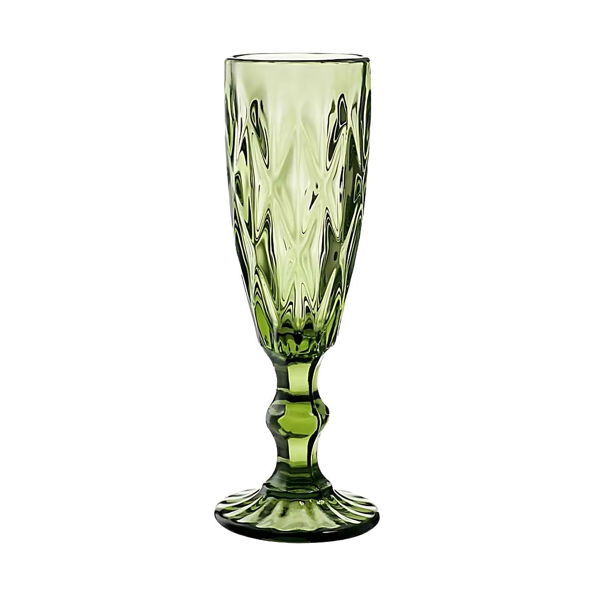 3 Copas Cristal Vino Flauta Libia Grande 170ml Color Color Olivo
