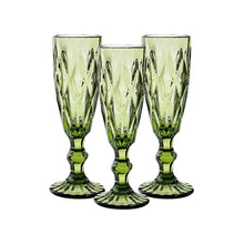 3 Copas Cristal Vino Flauta Libia Grande 170ml Color Color Olivo