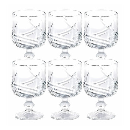 6pz Copa Labrada Whisky 200ml Vidrio Cristal Agua Licores Color Vercelli