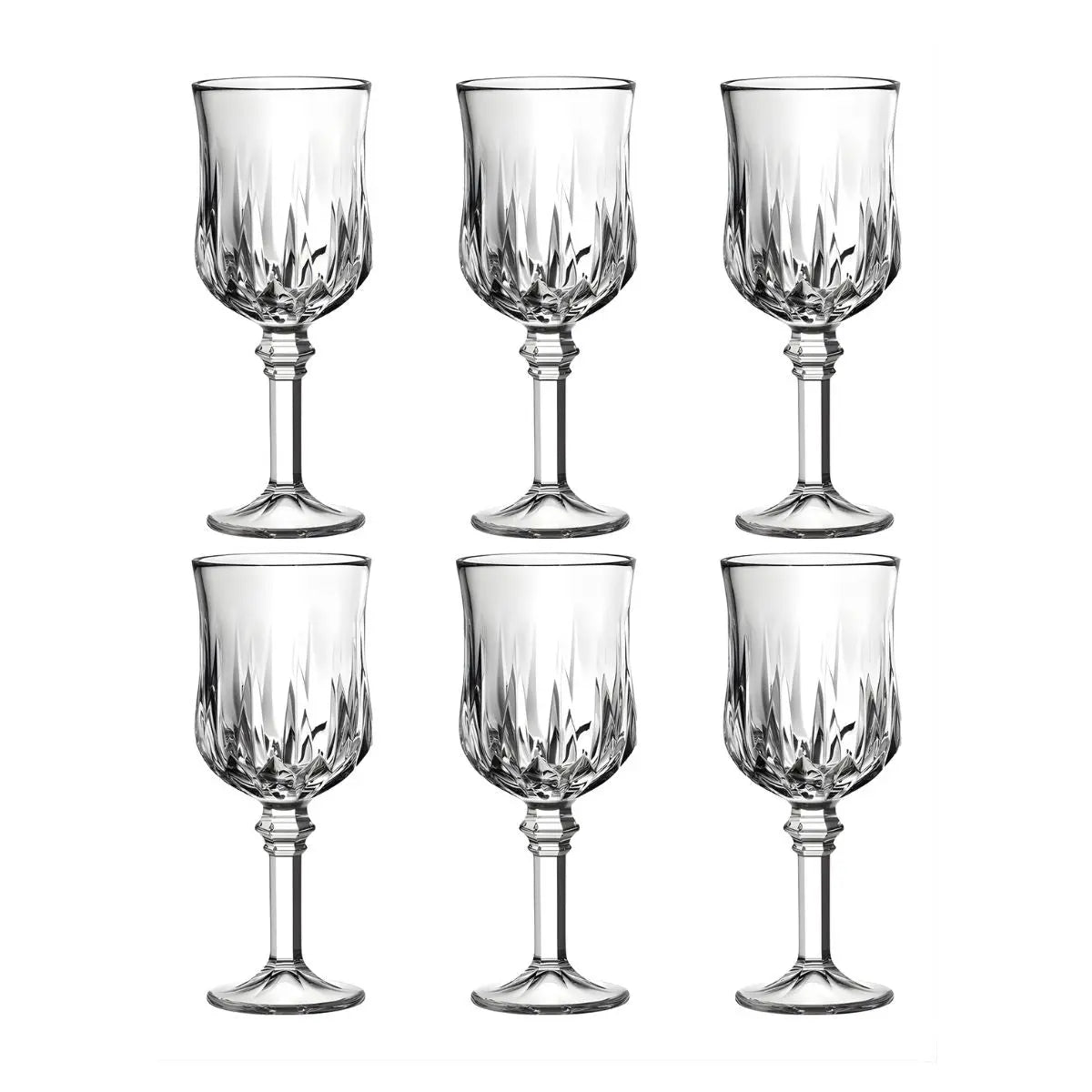 6pz Copa Labrada Agua 215ml Vidrio Cristal Bebidas Licores Vittori