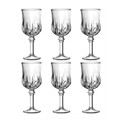 6pz Copa Labrada Agua 215ml Vidrio Cristal Bebidas Licores Vittori