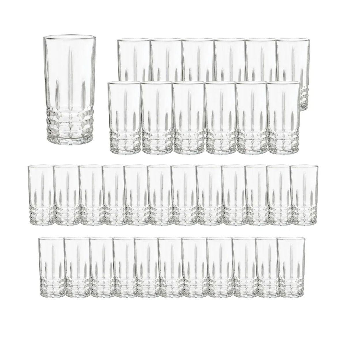 Caja 36 Piezas Vaso De Vidrio High Ball Preston 480 Ml