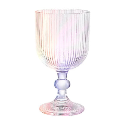 Juego 6 Copas Cristal Labrado Astriado Ondulado 370ml Tornasol