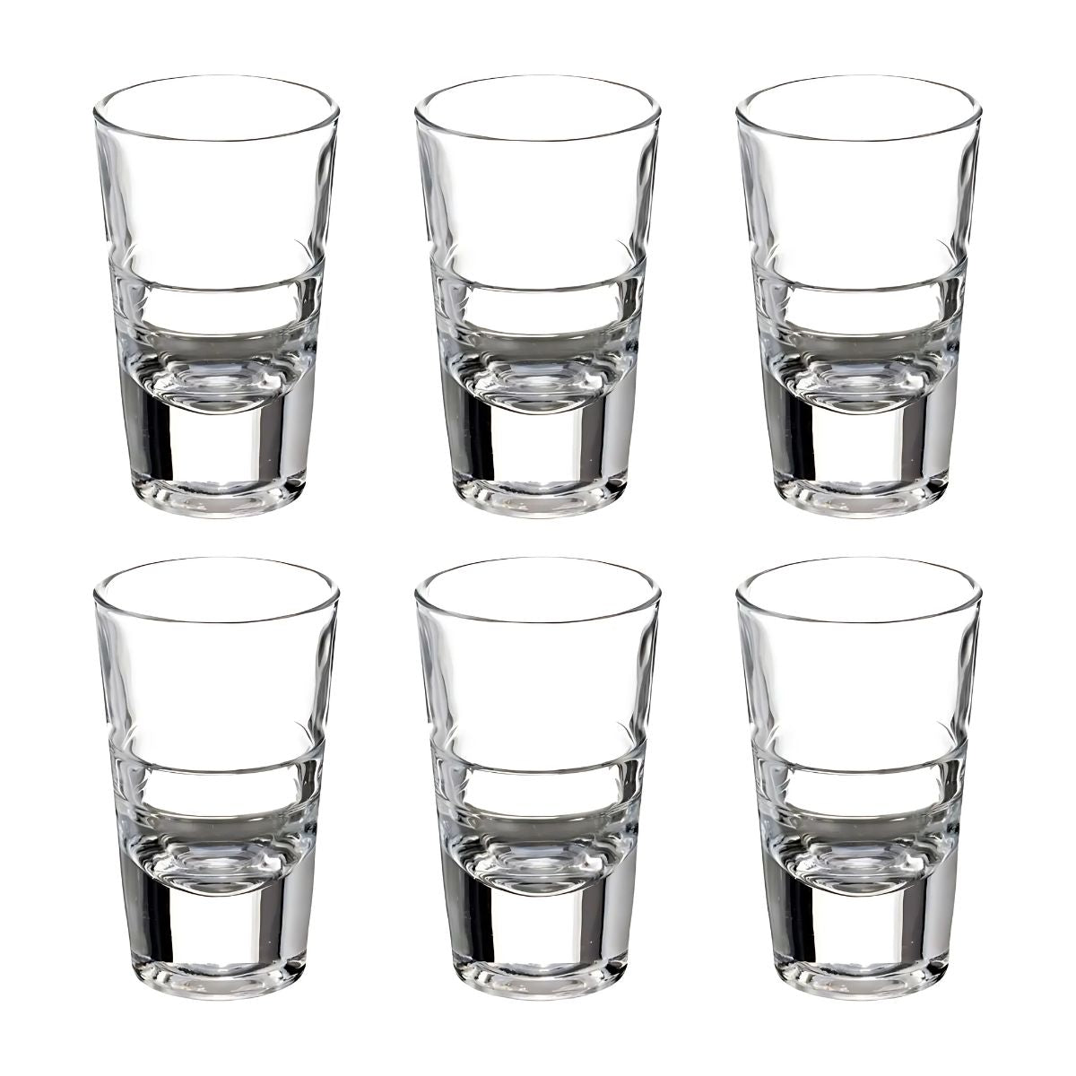 6pz Tequilero Anillos 80ml Vidrio Cristal Pequeño Elegante Color Cristalino