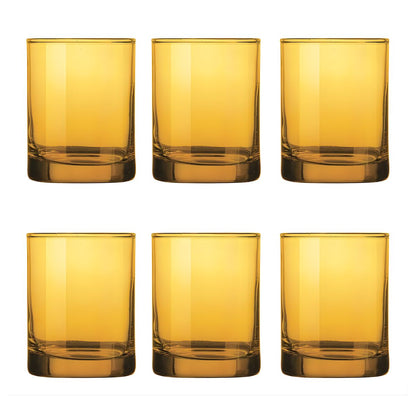 Set 6 Pieza Tequilero Vidrio Indro Ambar 60 Ml Boca Ancha - Amarillo