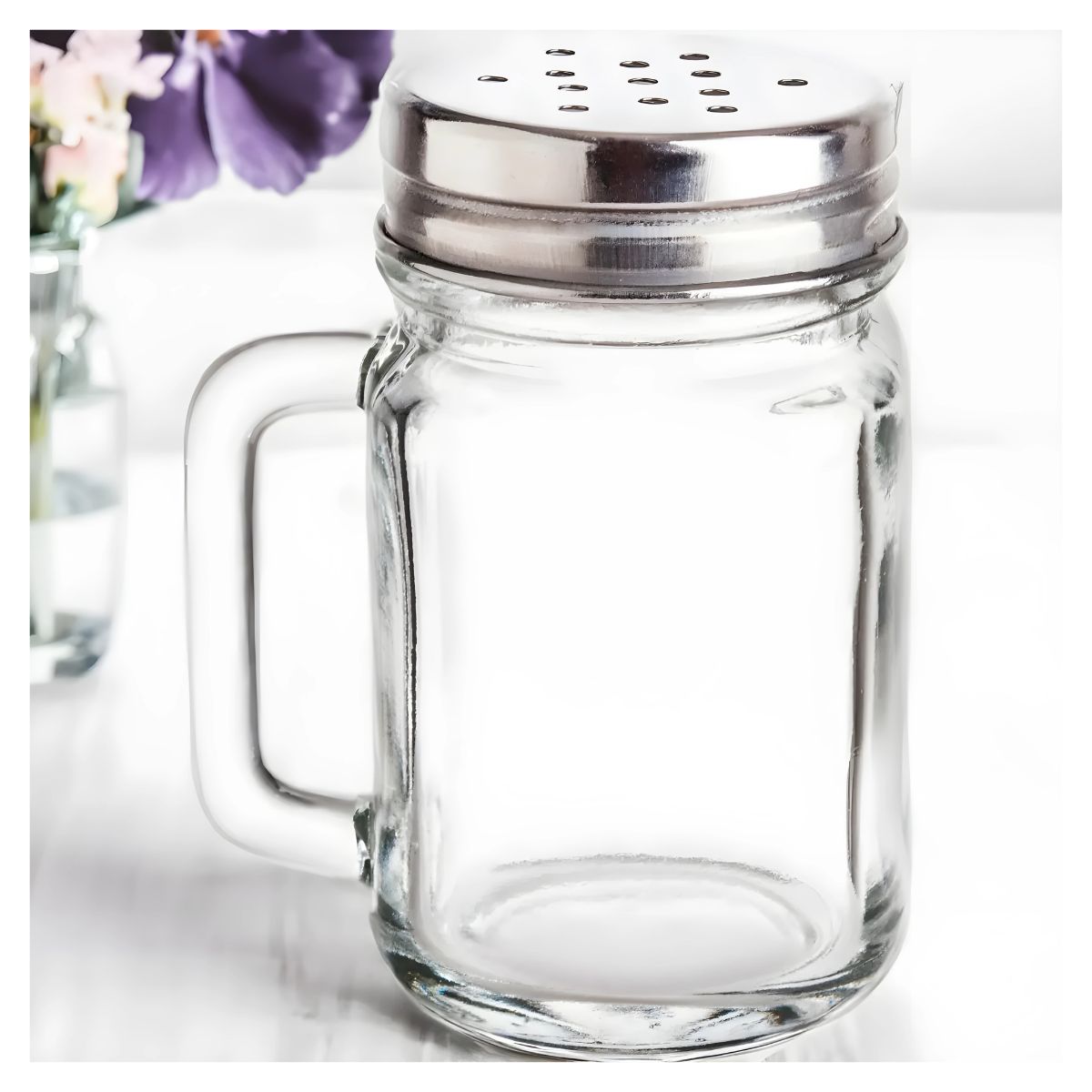 Set 2 Saleros De Cristal Mason Jar Liso 10 Ml