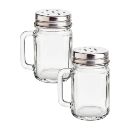 Set 2 Saleros De Cristal Mason Jar Liso 10 Ml