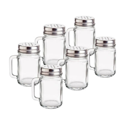 Set 6 Saleros Cristal Mason Jar Liso 10 Ml Vidrio