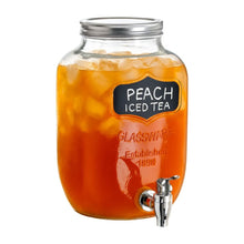 Dispensador Bebidas Vitrolero Vidrio 4l Etiqueta Negra Transparente